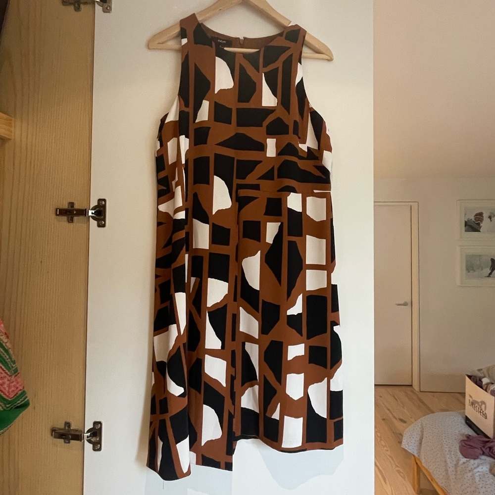 Alfani Geometric Midi Dress - Black, Brown, White